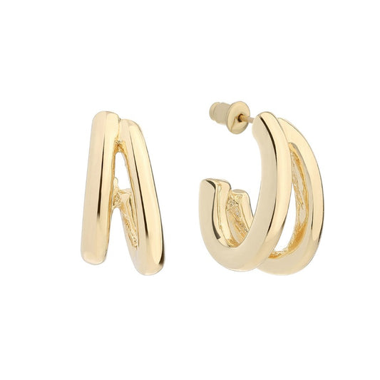 Double Gold Hoop Earring